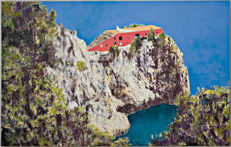 Enoc Perez, Casa Malaparte (Day), 2008, Oil on canvas, 234 x 366 cm, © the artist, Photo: Carlo Vannini