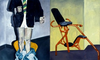 Martin Kippenberger, Down with Inflation (from the series The I.N.P. Pictures), 1984, Oil, silicone on canvas, Private Collection, © Estate of Martin Kippenberger, Galerie Gisela Capitain, Cologne