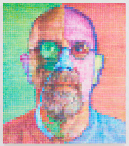 huck Close, Self-Portrait IV, 2014-2015, Oil on canvas, 243.8 × 213.4 cm, © Chuck Close, Courtesy of the Artist, Pace Gallery and Gary Tatintsian Gallery