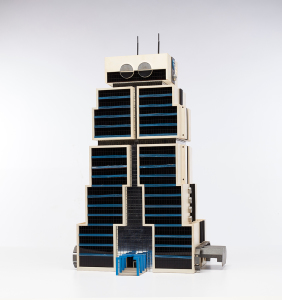 Sumet Jumsai, Sumet Jumsai Associates, Model of Bank of Asia Headquarters (now United Overseas Bank Bangkok Headquarters) (1983–1986), Bangkok, 1990, Plastic, © Sumet Jumsai, Courtesy M+ Museum