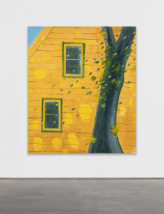 Alex Katz, Yellow House, 2020, Oil on linen, 84 x 72 inches (213.4 x 182.9 cm), © Alex Katz / VAGA at Artists Rights Society (ARS), New York. Courtesy the artist and Gladstone Gallery