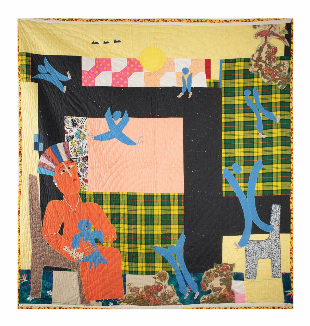 Yvonne Wells, Sit Down, 2003, Assorted fabrics, 84 x 80.5 inches, © Yvonne Wells, Courtesy the artist and Fort Gansevoort