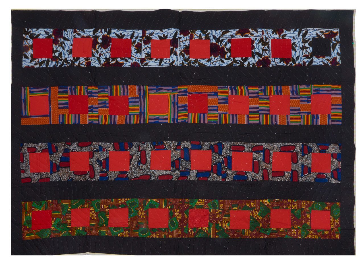 Yvonne Wells, African-American Squares, 1994, Assorted fabrics, 78.25 x 105 inches, © Yvonne Wells, Courtesy the artist and Fort Gansevoort