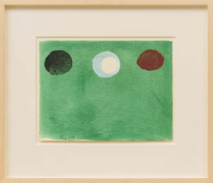 Gottlieb, Untitled, 1973, acrylic on paper, 12" × 9" (30.5 cm × 22.9 cm), © 2024 The Adolph & Esther Gottlieb Foundation / Artists Rights Society (ARS), New York, Courtesy The Adolph & Esther Gottlieb Foundation and Pace Gallery