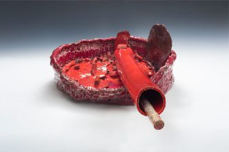 Sterling Ruby, Basin Theology/DOPR, 2014, Ceramic, 31.8×67.3×129.5 cm, © Sterling Ruby. Photo Robert Wedemeyer, Gagosian Gallery Archive