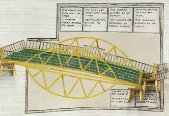 Siah Armajani, Bridge with three chairs, 1992, courtesy of Siah Armajani and Alexander Grey Associates-New York