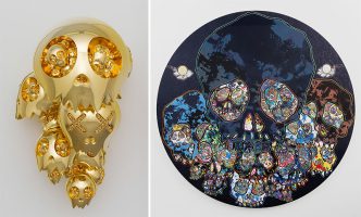 Left: Takashi Murakami, Dragon Heads – Gold, 2015, Photo: Claire Dorn, © 2015 Takashi Murakami/Kaikai Kiki Co. Ltd, Courtesy Galerie Perrotin. Right: Takashi Murakami, Title to be determined, 2016, Photo: Claire Dorn, © 2015 Takashi Murakami/Kaikai Kiki Co. Ltd, Courtesy Galerie Perrotin