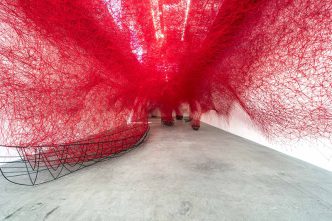 Chiharu Shiota, Uncertain Journey, 2016, Installation view, Courtesy the artist and Blain|Southern, Photo: Christian Glaeser