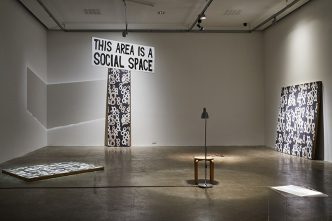 Dylan Haskins, THIS AREA IS A SOCIAL SPACE, 2007-2010, Oisín Byrne, Utopians and and and Visionaries, 2015, Dylan Coburn Gray, Living Memory, 2016, Barbara Knezevic, Temporary gathering in a display setting, 2016, Project Arts Centre Archive