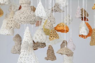 Paola Anziché, Natural Fibers, 2016, Knitted natural fiber (32 works), Photo: Sebastiano Pellion di Persanots, Courtesy the artist & Turner Contemporary