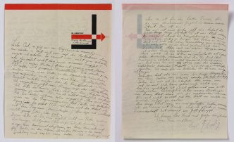 El Lissitzky, Card to J.J.P. Oud, Photo: Peter Cox, ©: Peter Cox-Eindhoven - Van Abbemuseum, Courtesy Van Abbemuseum