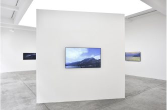 Dara Birnbaum, Psalm 29(30), (Exhibition View), 2016, 6-Channer Video & sound installation, color, 8 min. looped, Edition of 3, Marian Goodman Gallery Archive