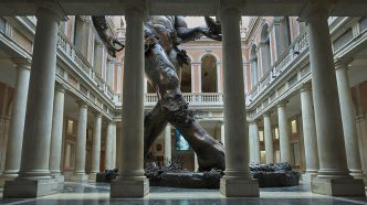 Damien Hirst, Demon with bowl (exhibition enlargement), Photo: Prudence Cuming Associates, © Damien Hirst and Science Ltd. All rights reserved, DACS 2017, Palazzo Grassi Archive