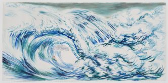 Raymond Pettibon, No Title (As to me), 2015, Pen, ink, watercolor, and acrylic on paper, 139.1 x 285.4 cm, Private collection-Los Angeles, Courtesy Regen Projects-Los Angeles