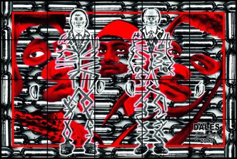 Gilbert & George, DALES, 2013, 254 × 377 cm, © Gilbert & George, Courtesy of Galerie Thaddaeus Ropac London/Paris/Salzburg, Ludwig Museum Archive