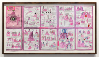 Marcel Dzama, Une danse des bouffons (or A jester’s dance) Storyboard, 2013, courtesy David Zwirner-New York/London