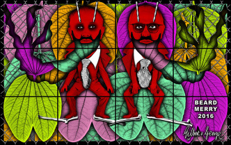 Gilbert & George, BEARD MERRY, 2016, 190 x 302 cm, © Gilbert & George, Courtesy Galerie Thaddaeus Ropac-London/Paris/Salzburg