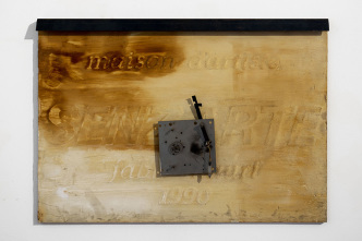 Fabio Mauri, Maison d'artiste (Senza Arte), 1991, Iron, wood core plywood, plaster, oil paint, 55 x 78 cm, © Estate Fabio Mauri, Courtesy the Estate and Hauser & Wirth