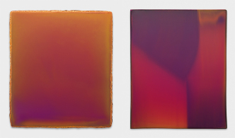 Left: Markus Amm, Untitled, 2017, Oil on gesso board, 35 x 30 cm, Photo: Annik Wetter, Courtesy of David Kordansky Gallery-Los Angeles CA. Right: Markus Amm, Untitled, 2017, Oil on gesso board, 50 x 40 cm, Photo: Annik Wetter, Courtesy of David Kordansky Gallery-Los Angeles CA