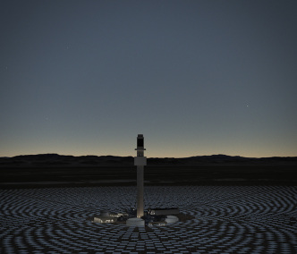 John Gerrard, Solar Reserve (Tonopah, Nevada), 2014, Simulation, Dimensions variable , Courtesy of the artist, Thomas Dane Gallery-London and Simon Preston Gallery-New York