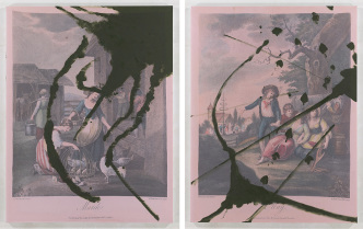 Left: Julian Schnabel, March, 2017, Inkjet print and oil on polyester, 223.5 cm x 172.7 cm, Photo: Tom Powel Imaging No. 67747, © Julian Schnabel / ARS-New York / DACS 2018, Courtesy the artist and Pace Gallery. Right: Julian Schnabel, May, 2017, Inkjet print and oil on polyester, 223.5 cm x 172.7 cm, Photo: Tom Powel Imaging No. 67748, © Julian Schnabel / ARS-New York / DACS 2018, Courtesy the artist and Pace Gallery