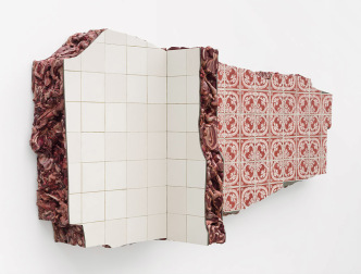 Adriana Varejão, Ruína de Charque - Nova Capela, 2003, Oil on wood and polyurethane, 120 x 265 x 56 cm, © Adriana Varejão, Photo: Jeff McLane, Courtesy Gagosian