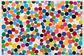 Damien Hirst, Grapefruit, 2016, Household gloss on canvas, 40.6 × 61 cm, © Damien Hirst and Science Ltd. All rights reserved, DACS 2018, Gagosian Archive