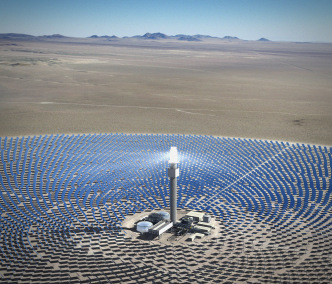 John Gerrard, Solar Reserve (Tonopah, Nevada) [Still[, 2014, Los Angeles County Museum of Art, purchased with funds provided by Leonardo DiCaprio, © John Gerrard, Photo courtesy of Simon Preston Gallery-New York and Thomas Dane Gallery-London