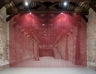 Left to Right: Felix Gonzalez-Torres, Untitled (Blood), 1992, Urs Fischer, Untitled, 2011, Pinault Collection, Installation View at Punta della Dogana, 2018, © Palazzo Grassi, Photo: Matteo De Fina