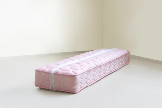 Nazgol Ansarinia, Mendings (mattress), 2012, mattress, see-through thread, 180 x 54 x 23 cm, © Nazgol Ansarinia, Courtesy the artist and Green Art Gallery