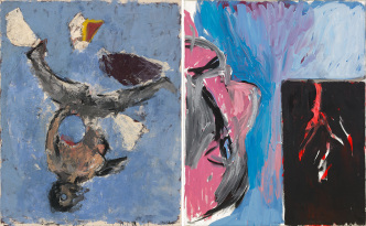 Georg Baselitz, Mein Vater blickt aus dem Fenster II [My Father Looks Out of the Window II], 1981, Oil on canvas, 152 x 130 cm, © Georg Baselitz, Courtesy Galerie Thaddaeus Ropac London/Paris/Salzburg