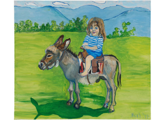 Alice Neel, Elizabeth on the Donkey, 1977, Xavier Hufkens Gallery Archive