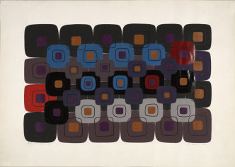 Hermann Painitz, Zentripetale Reduzierung (Erste rhythmische Phase einer linearen Entwicklung), 1964, Collage: gouache, ink, colored paper and painted paper, 62 x 87 cm, Collection Dieter und Gertraud Bogner, at the mumok, since 2007,,Photo: mumok, © Bildrecht Wien-2018