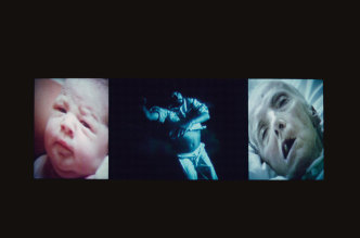 Bill Viola, Nantes Triptych, 1992 , Video/sound installation, Photo: Kira Perov, Courtesy Bill Viola Studio