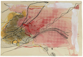 Helen Frankenthaler, Weeping Crabapple, 2009. Thirty-one-color Ukiyo-e style woodcut © 2019 Helen Frankenthaler Foundation, Inc. / BONO / Pace Editions, Inc., NY