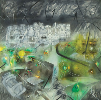 Roberto Matta, Rosenberg Jury, 1952, Оil on canvas, Private Collection. © 2019 © Roberto Sebastian Matta Echaurren by SIAE 2019