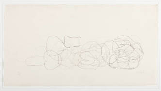 John Cage, Where R = Ryoanji (3R/17), Pencils on handmade Japanese paper, 25.4 x 48.3 cm, Courtesy of the John Cage Trust