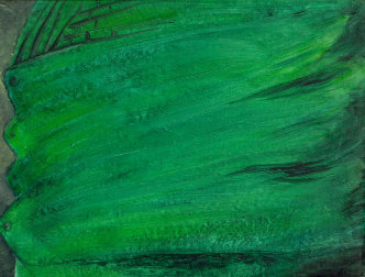 Nikos Stefanou, Factory in Green (Detail), 1982, Acrylic on canvas, 90 x 73 cm, Courtesy Zoumpoulaki Gallery-Athens