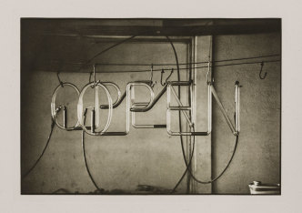 Robert Rauschenberg, Open from Suite 1 (America Mix-16), 1983 (Detail), Boxed portfolio of 16 photogravures. 20 ½ x 26 ½ inches. Edition 7 of 40, Tampa Museum of Art, Gift of Gail and Arnold Levine, 1984.075.004, © 2019 Robert Rauschenberg Foundation. Photographer: Philip LaDeau