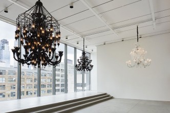 Fred Wilson, Chandeliers, Installation view, Pace Gallery-New York, 2019, Courtesy Fred Wilson & Pace Gallery