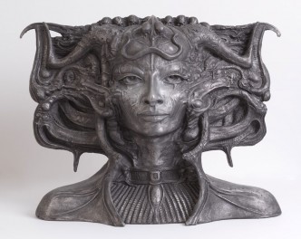 H. R. Giger, Li I, 2009 Aluminum, 35.5 × 48 × 22 cm, Foundry proof, © H. R. Giger Museum, Gruyères, Switzerland. Photo: Rob McKeever