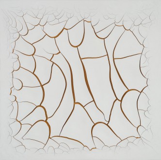 Adriana Varejão. White Mimbres V, 2016. Oil and plaster on canvas, 150 x 150 cm, © Adriana Varejão, Courtesy the artist and Victoria Miro, London/Venice