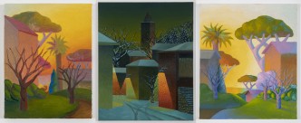 Left: Salvo, Primavera, 1988, Oil on canvas, 40 x 30 cm, © Archivio Salvo , Courtesy of Gladstone Gallery-New York and Brussels, Photo: David Regen Center: Salvo, Notte d'inverno, 1995, Oil on canvas, 100 x 80 cm, © Archivio Salvo , Courtesy of Gladstone Gallery-New York and Brussels, Photo: David Regen Right: Salvo, Senza titolo, 1988, Oil on canvas, 60 x 50 cm, © Archivio Salvo , Courtesy of Gladstone Gallery-New York and Brussels, Photo: David Regen