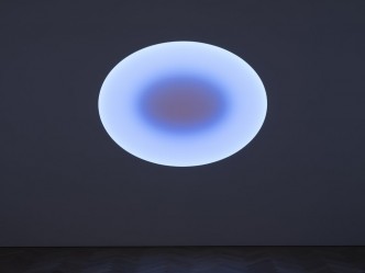 James Turrell, Taurus, Medium Elliptical Glass, 2019, L.E.D. light, etched glass and shallow space, 180.3 cm × 134.6 cm, Runtime: 2 hours 30 minutes, © James Turrell, Courtesy the artist and Pace Gallery