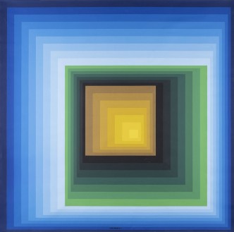 Victor Vasarely, Rey-Tey-Ket, 1969, Acrylic on canvas, 160 × 160 cm, Städel Museum, Frankfurt am Main, Property of the Städelscher Museums-Verein e.V © VG Bild-Kunst, Bonn 2019