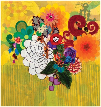 Beatriz Milhazes, Os Campeões, 2001, acrylic on canvas, 158 cm × 149 cm, © Beatriz Milhazes, Courtesy the artist and Pace Gallery