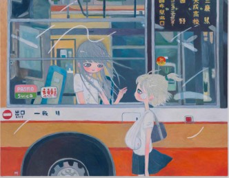 Aya Takano, hello friend, cheer up, 2020, Oil on canvas, 91 × 116. ©2020 Aya Takano/Kaikai Kiki Co., Ltd. All Rights Reserved. Courtesy Perrotin