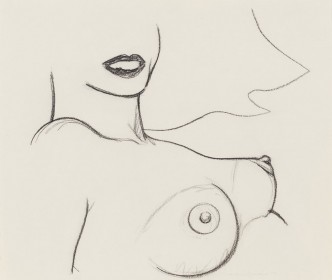 Tom Wesselmann, Torso Drawing, 1984, Pastel pencil on Bristol board, 23.5 × 27.9 cm, © The Estate of Tom Wesselmann/Licensed by ARS/VAGA, New York/ADAGP, Paris, 2020. Photo: Jeffrey Sturges, Courtesy The Estate of Tom Wesselmann and Gagosian