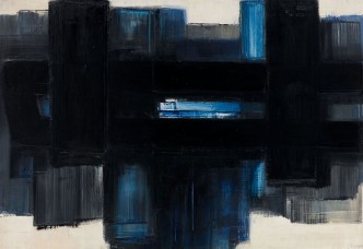 Pierre Soulages, Peinture 89 × 130 cm, 7 juillet 1957 –1958, Oil on canvas, Art possession of the state capital Hanover, Sprengel Museum Hanover, © VG Bild-Kunst, Bonn 2020