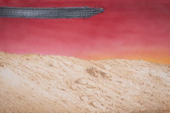 Ed Ruscha, Hardscrabble, 2020 Acrylic on canvas, 81.3 × 122 cm, © Ed Ruscha. Photo: Paul Ruscha, Courtesy the artist and Gagosian